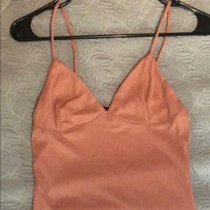 Knee length dusty rose knit dress